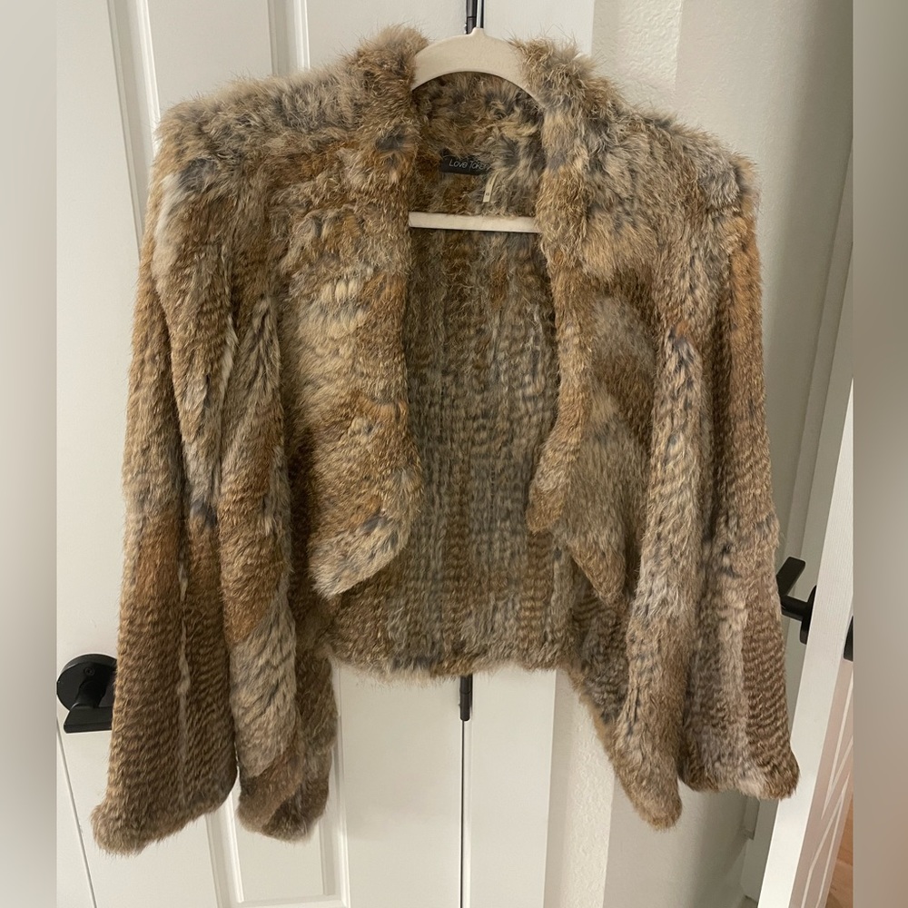 100% real rabbit fur coat